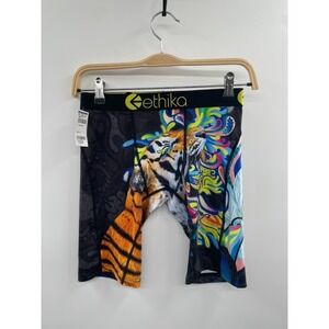 Ethika Painted Tiger Underwear Boys Small Multicolor Stretch Boxer Briefs NWT